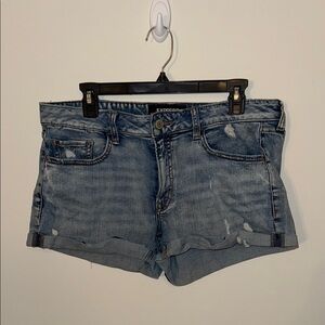 Express Light Wash Denim Jean Shorts